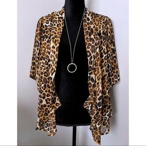 Leopard Print Sheer Cardigan